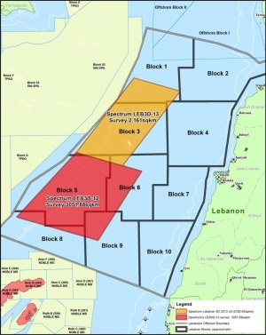 Spectrum Seismic 3D Survey Underway Offshore Lebanon