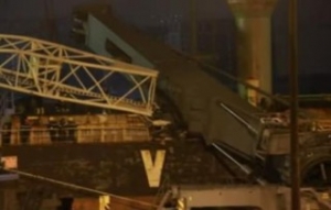 Crane Crashes on Boxship in Vietnam