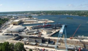 Ship Ablaze at Bay Shipbuilding