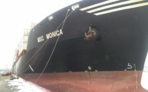 MSC Monica Refloated after Grounding off Saint-Laurent