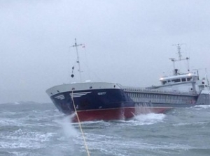 VIDEO: Cargo Vessel Towed to Safety after Engine Breakdown