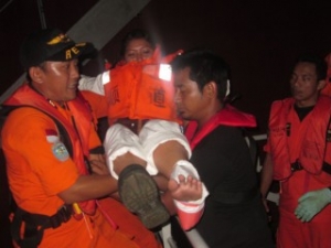 19 Evacuated as Ship Bursts into Flames