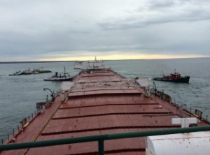 Bulker Roger Blough Refloated, Anchored in Waiska Bay