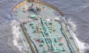 Tanker Sinking after Collision off Japan