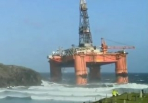 Grounded Rig Leaking Oil off Scotland
