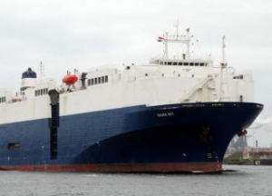 Car Carrier on Fire in Port of Antwerp