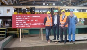 First Steel Cut for Color Lines Hybrid Ferry