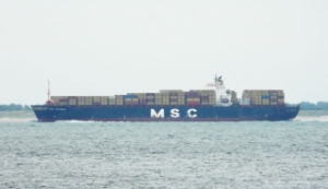 MSC Boxship Struck by Bunker Barge in Piraeus