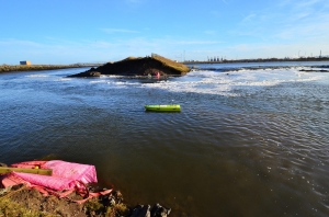 Remote Control Boat Assists Flood Repair
