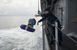 Drifter Buoys Launched from Warship