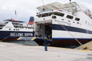 Grounded Greek Ferry Breaks Free