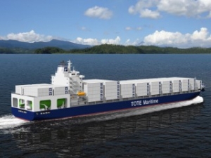 World’s First LNG-Powered Containership to Launch on April 18