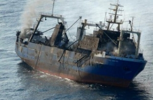 Spain Critcized for Towing Burning Trawler to Open Seas