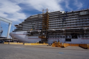 Double Cruise Ship Launch at Fincantieri