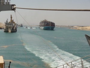 Cargo Ships Test New Suez Canal