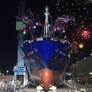 Video: NASSCO Launches Second LNG Boxship