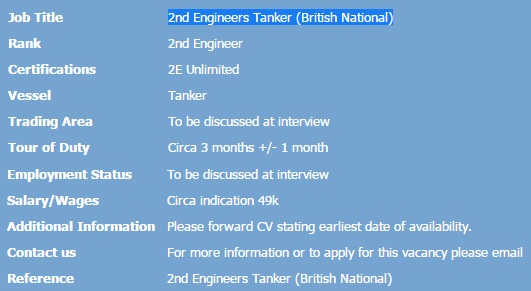 2nd Engineers Tanker