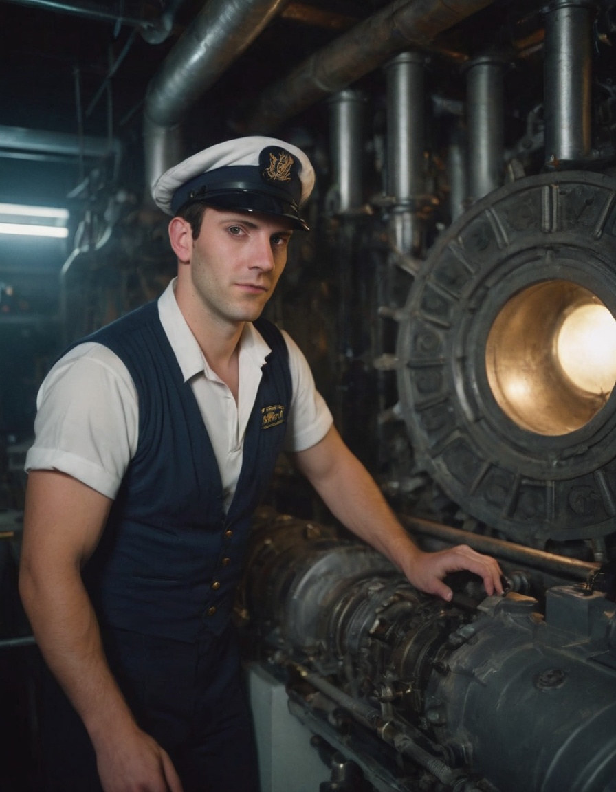 Engineer in the engine room