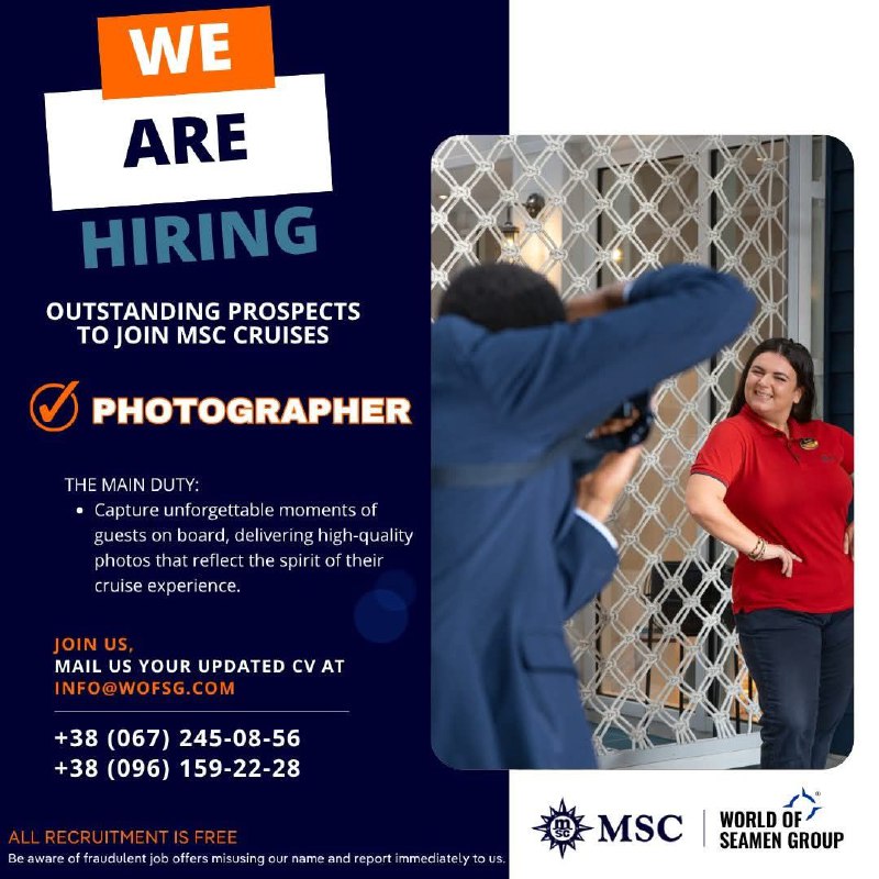 Photographer – MSC Cruises – Multinational Team